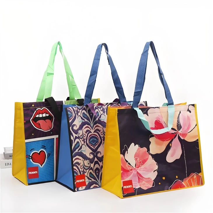 Colorful Printed Laminated Tote Bag Advertising Non Woven Bag